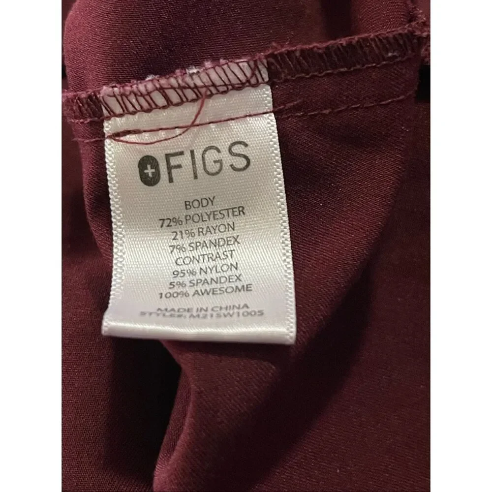 FIGS Technical Collection Mens Red Zip Pocket Techwear Polo Scrub Top Size Small - Picture 8 of 8